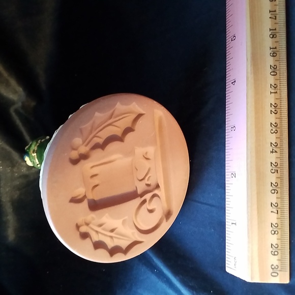 SANTA COOKIE PRESS FIGURINE Scandinavia Candle with Holly - Picture 6 of 7